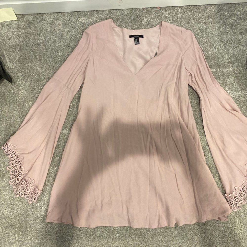 Bell-bottom Sleeve Dress